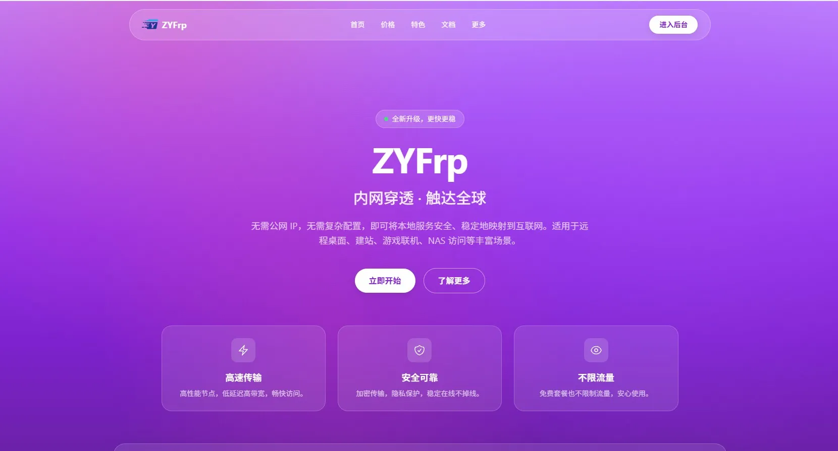 FRP面板源码可商用内网穿透服务多用户管理系统源码开源支持二开