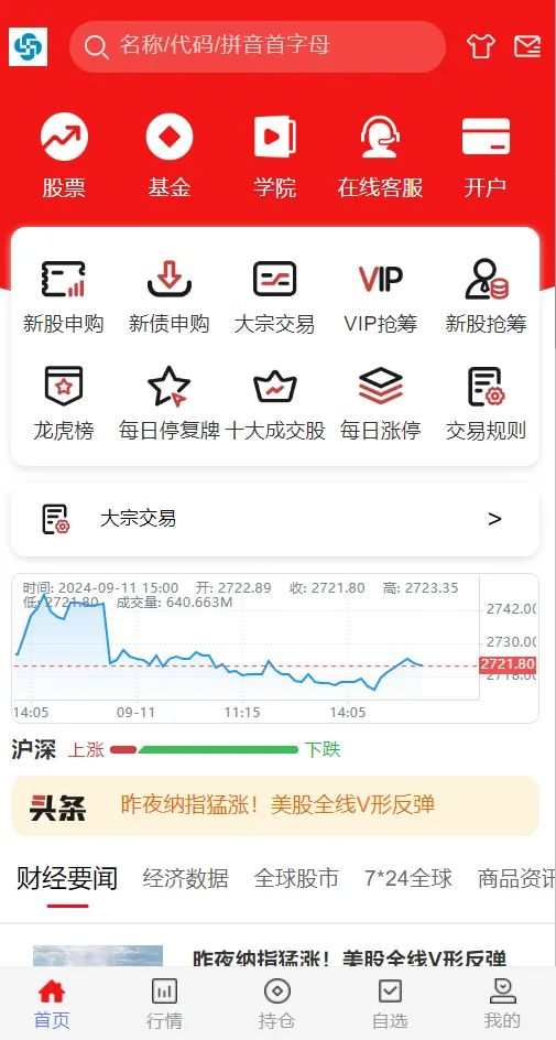 红色UI股票系统源码 附教程