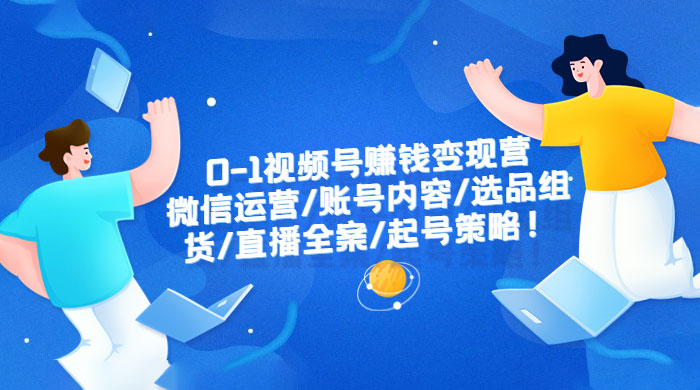 视频号赚钱变现营：微信运营、账号内容、选品组货、直播全案、起号策略