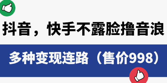 抖音，快手不露脸撸音浪项目：多种变现连路