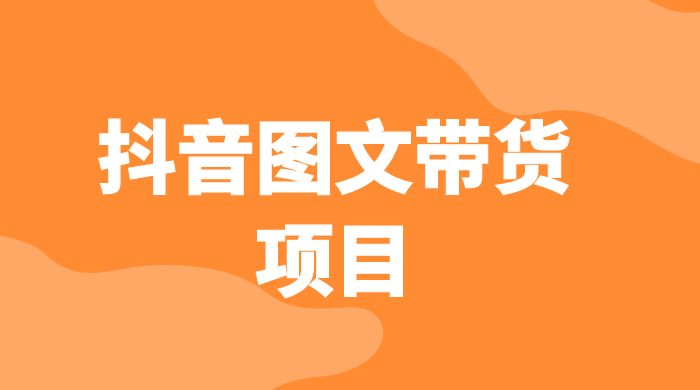抖音图文带货项目：操作简单无门槛，适合小白